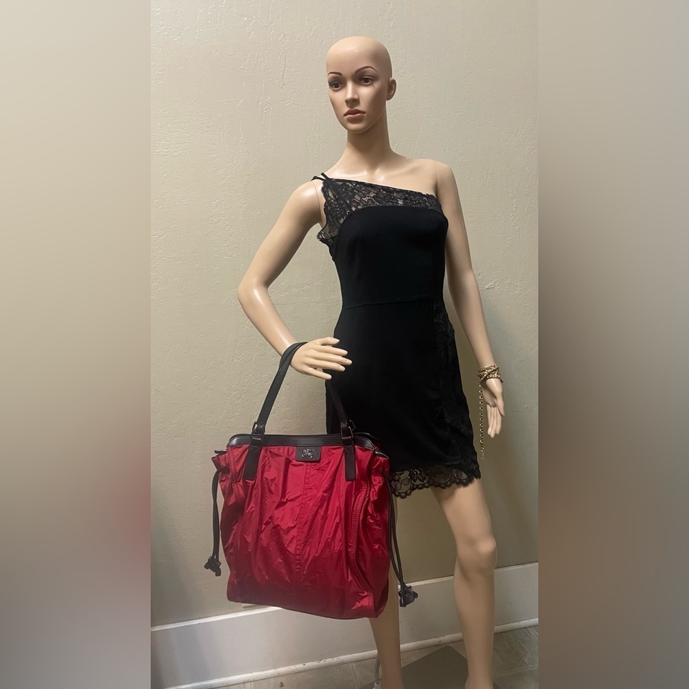 Burberry. Red Nylon Tote Bag - Picture 3 of 15